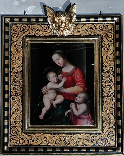 Madonna és gyermeke Keresztelő Szent Jánossal (olaj, tábla) alkotó: Antonio del Ceraiolo