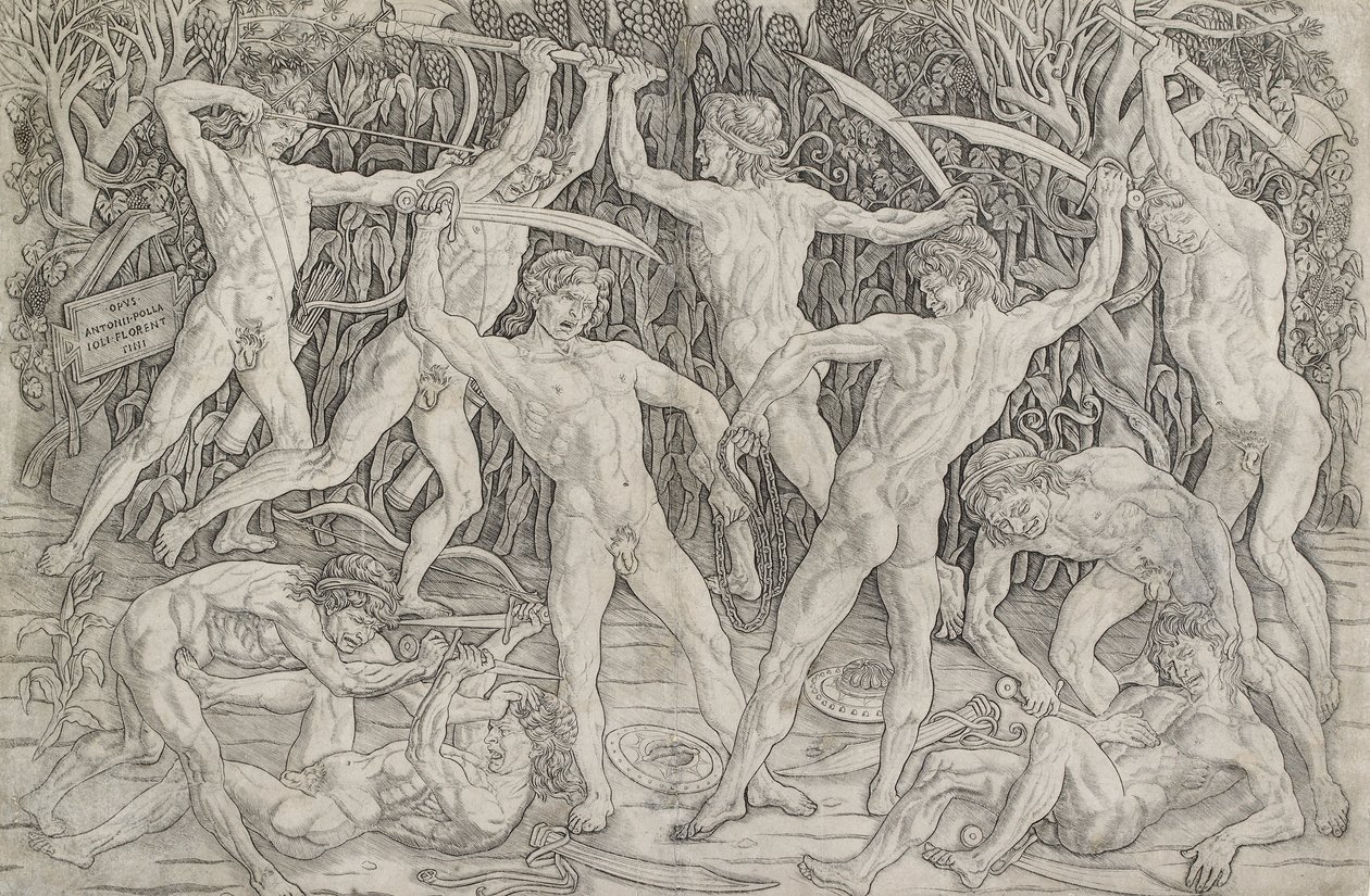 Meztelen férfiak csatája, 1470-1475 alkotó: Antonio Pollaiuolo