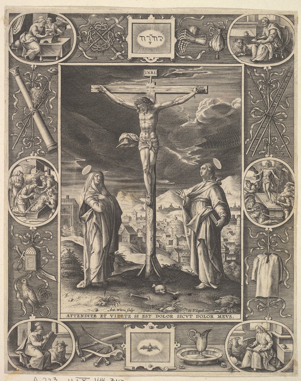 Krisztus a kereszten, 1586 előtt. alkotó: Antonius Wierix