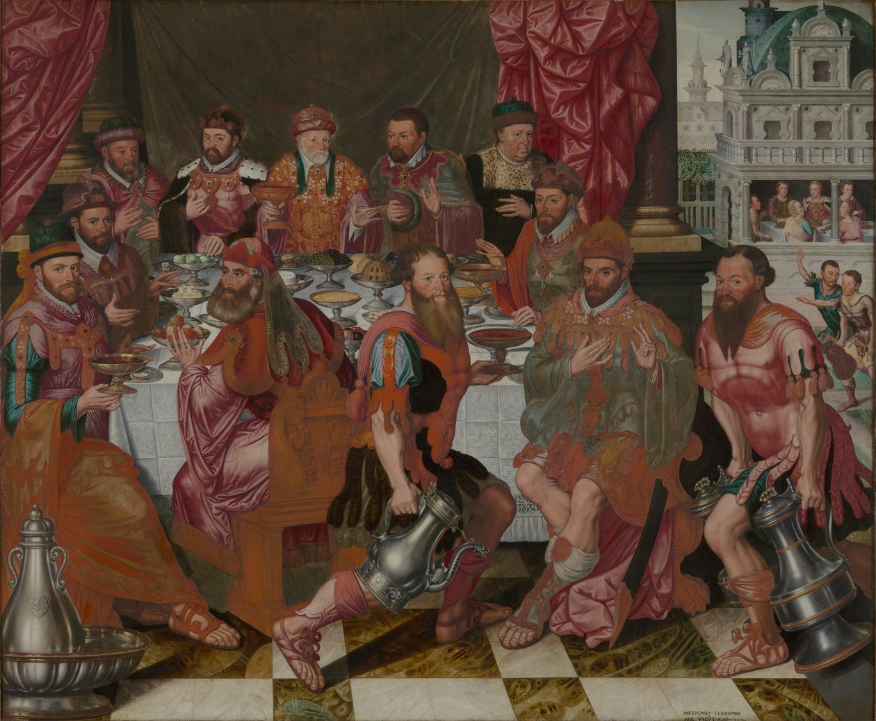 A városháza tanácstagjainak bankettje, 1574. alkotó: Antoon Claeissens