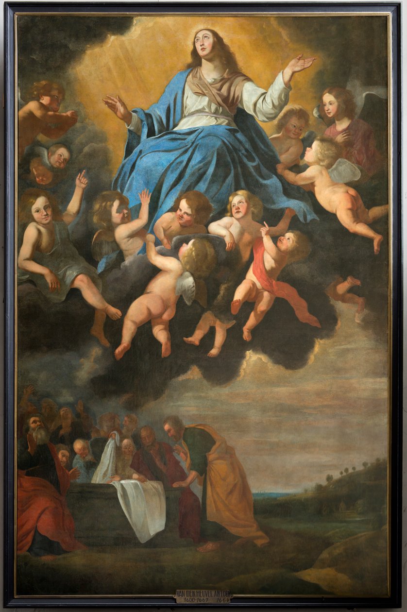 Plébániatemplom (Saint Eligius plébániatemplom). Festmény. „Mária mennybemenetele”. Anton van den Heuvel. alkotó: Antoon van den Heuvel