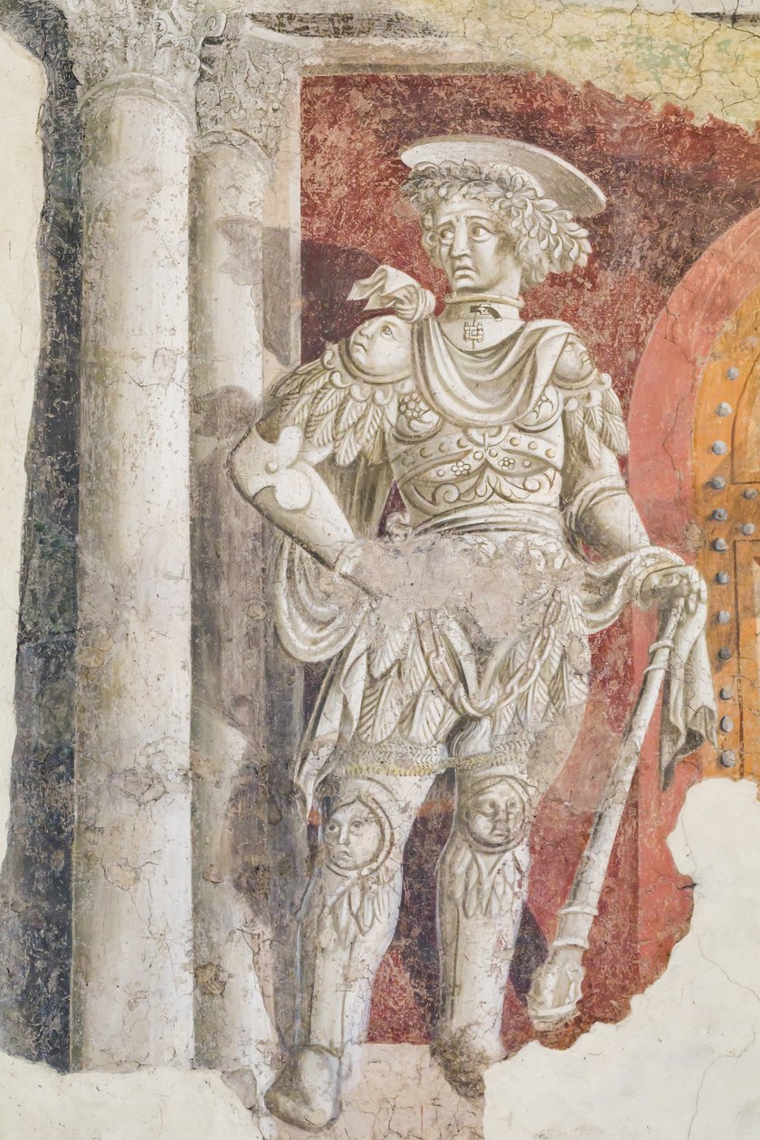 A Porta Clausa-t őrző szent lovag (freskó) alkotó: Antornio da (attr.to) Anghiari