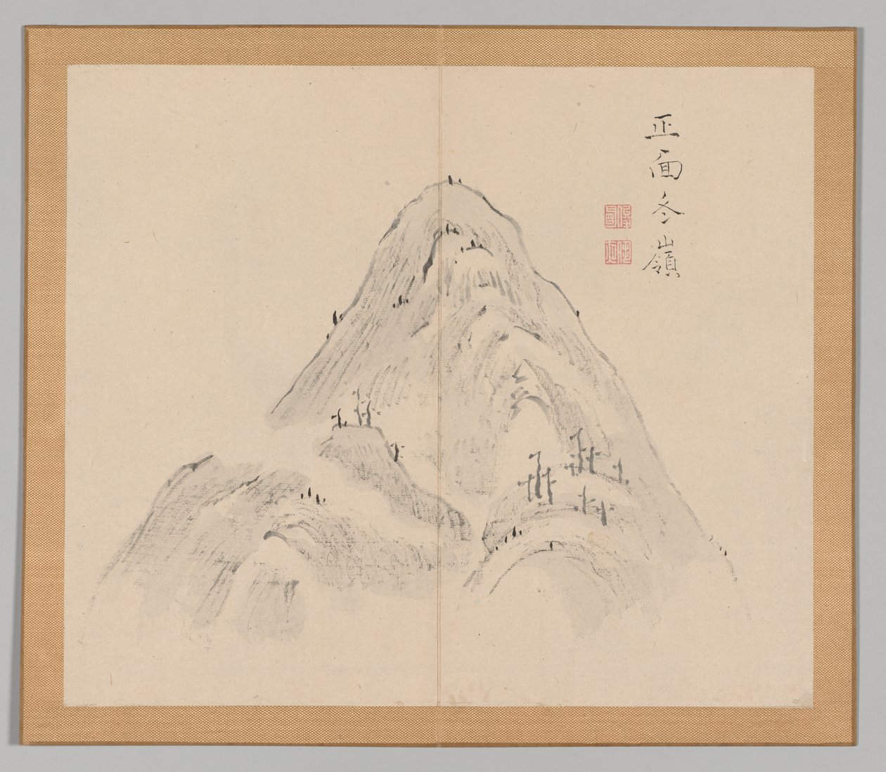 Double Album of Landscape Studies Ikeno Taiga után, 1. kötet 24. levél, 18. század. alkotó: Aoki Shukuya