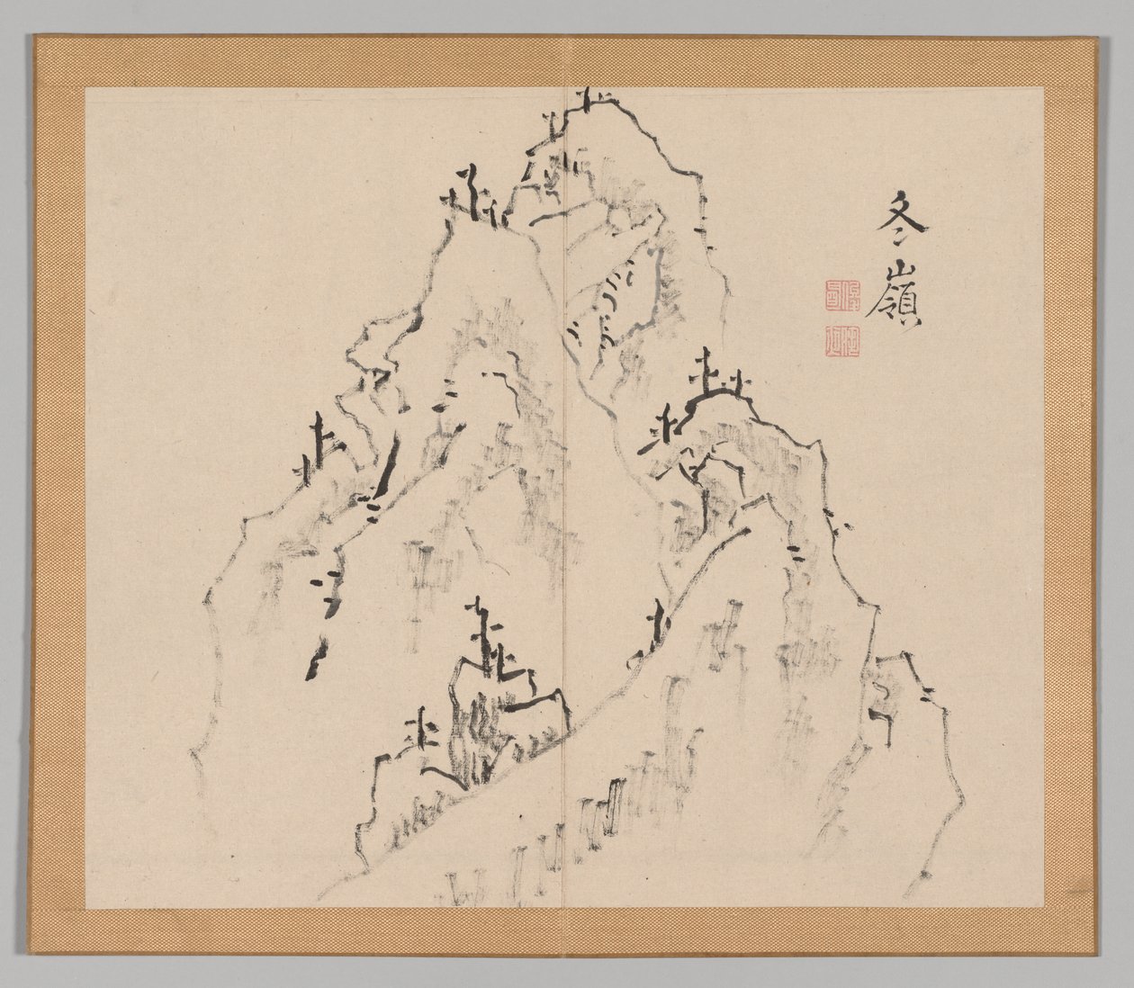 Double Album of Landscape Studies Ikeno Taiga után, 1. kötet 25. levél, 18. század. alkotó: Aoki Shukuya