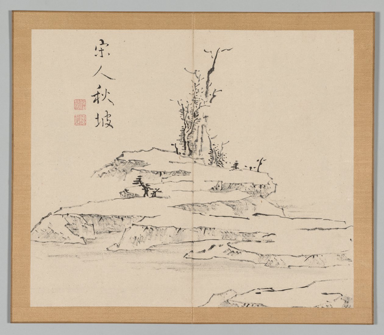 Double Album of Landscape Studies Ikeno Taiga után, 2. kötet, 12. levél, 18. század. alkotó: Aoki Shukuya