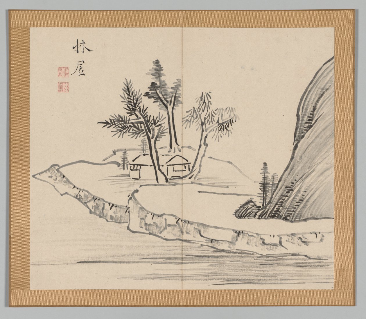 Double Album of Landscape Studies Ikeno Taiga után, 2. kötet, 22. levél, 18. század. alkotó: Aoki Shukuya