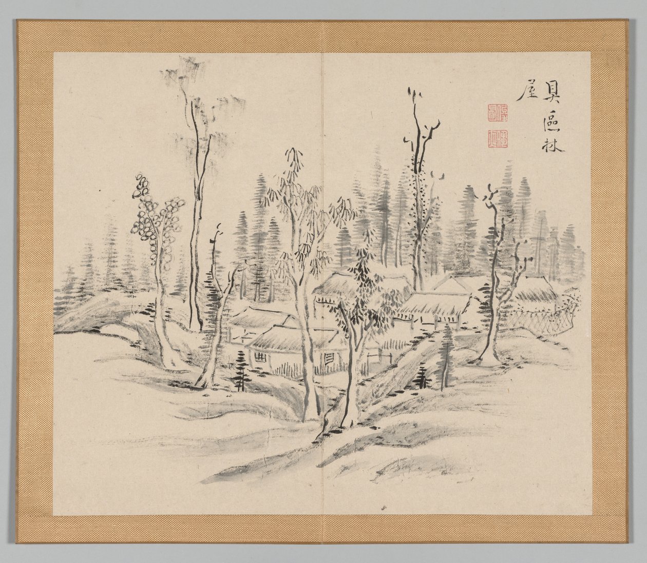 Double Album of Landscape Studies Ikeno Taiga után, 2. kötet, 23. levél, 18. század. alkotó: Aoki Shukuya