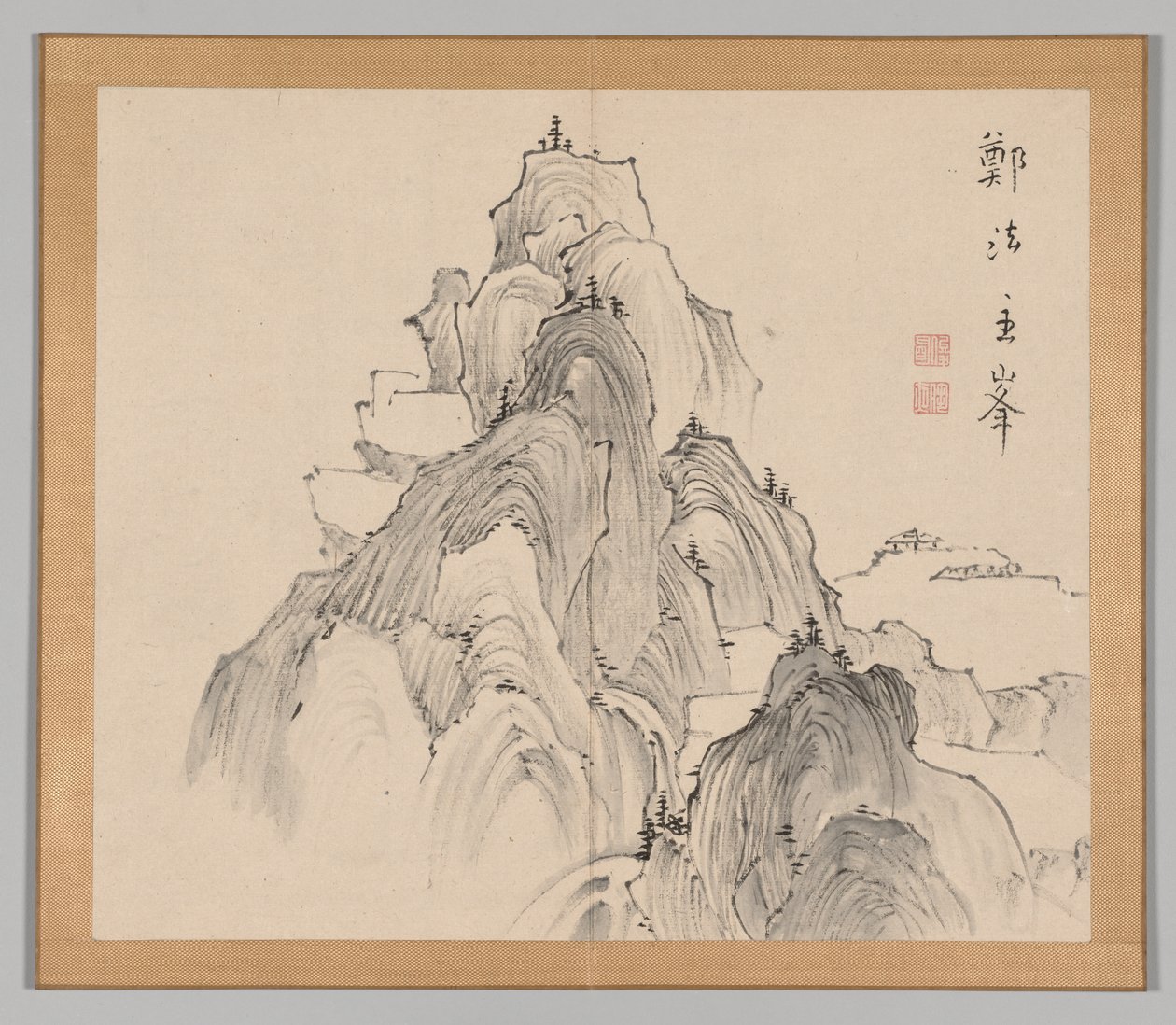 Double Album of Landscape Studies Ikeno Taiga után, 2. kötet, 2. levél, 18. század. alkotó: Aoki Shukuya