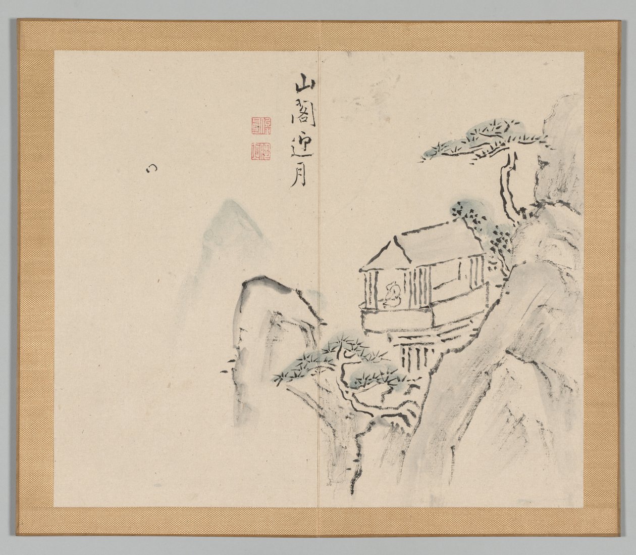 Double Album of Landscape Studies Ikeno Taiga után, 2. kötet, 31. levél, 18. század. alkotó: Aoki Shukuya