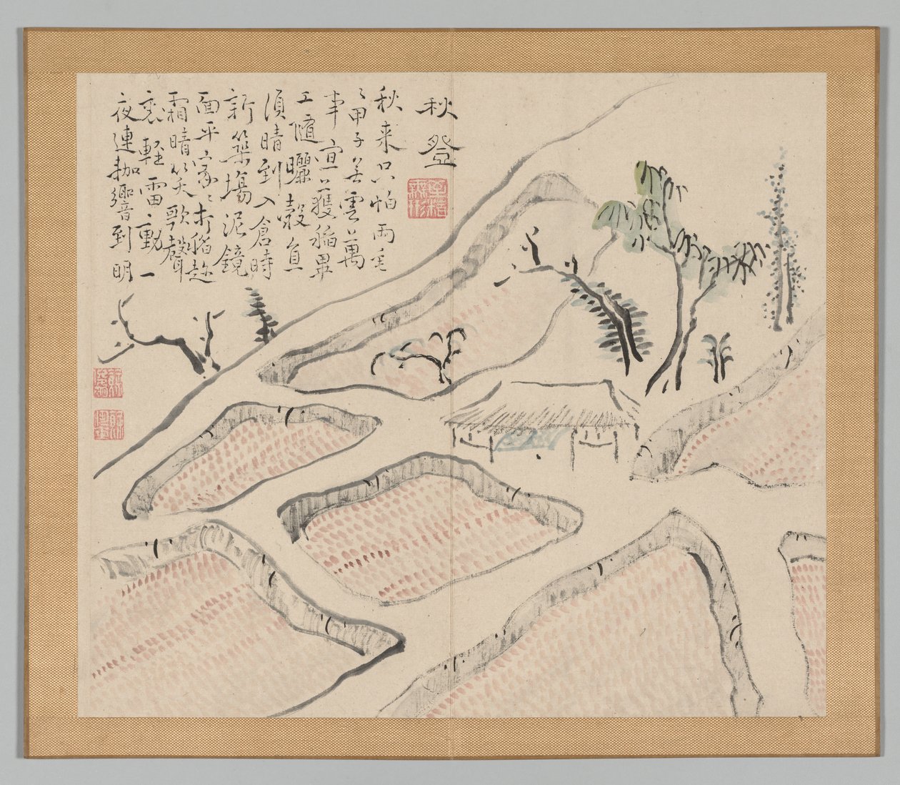 Double Album of Landscape Studies Ikeno Taiga után, 2. kötet, 35. levél, 18. század. alkotó: Aoki Shukuya
