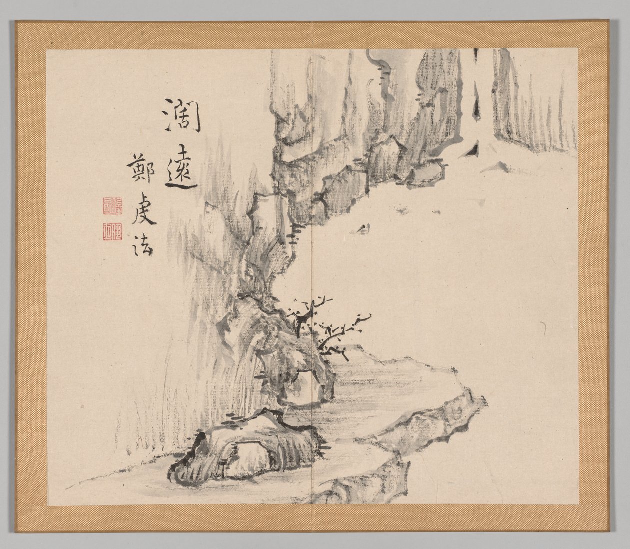Double Album of Landscape Studies Ikeno Taiga után, 2. kötet, 4. levél, 18. század. alkotó: Aoki Shukuya