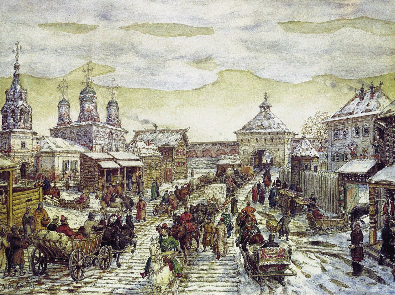 Moszkva Belgorod Myasnitskaya kapujánál a XVII. században, 1926 alkotó: Apollinari Mikhailovich Vasnetsov