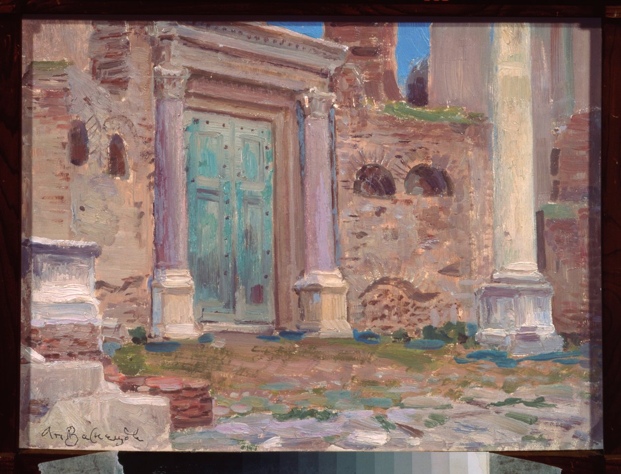 Le temple de Janus a Rome (Olaszország) (Janus temploma Rómában) - Appolinari Mikhaylovich Vasnetsov (1856-1933) munkája, olaj, karton, orosz művészet 19. század - N Jarosenko Művészeti Múzeum, Kislovodsk (Oroszország) alkotó: Apollinari Mikhailovich Vasnetsov