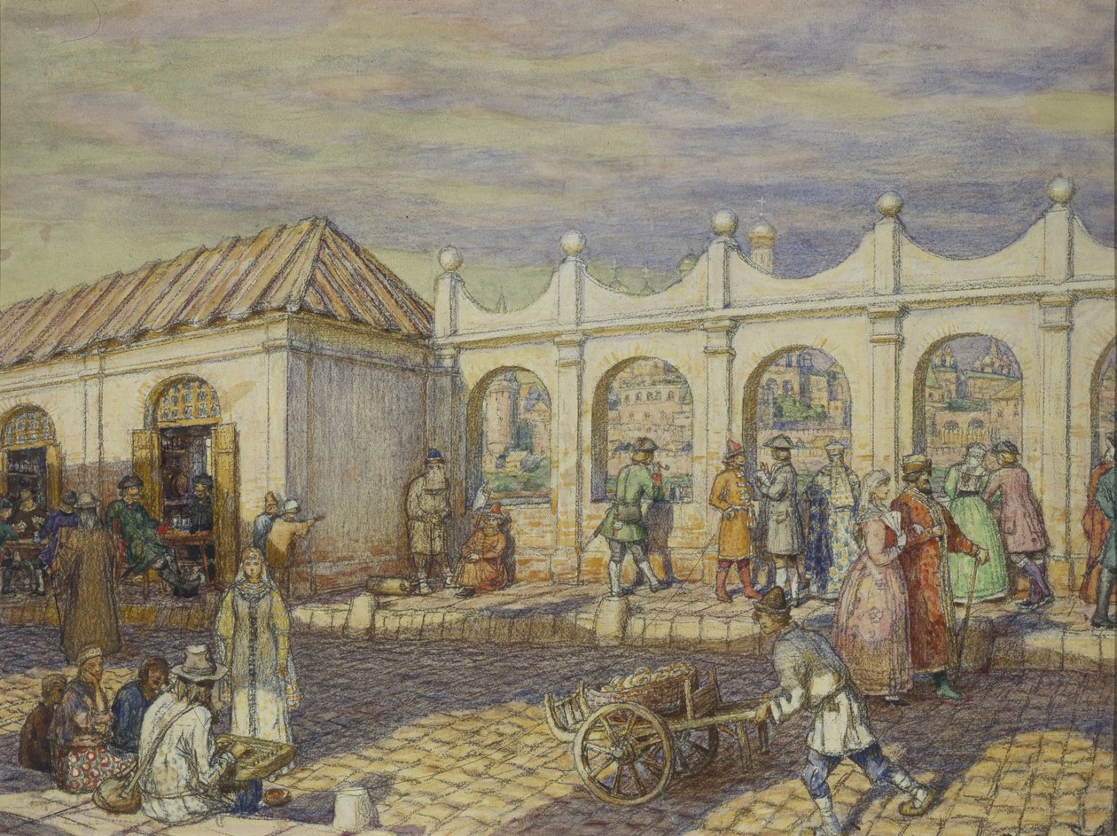 A Kőhíd I. Péter idejében, 1901 alkotó: Apollinari Mikhailovich Vasnetsov