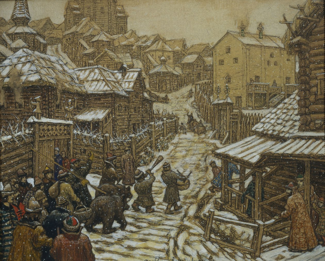 A medveidomárok. Régi Moszkva, 1911 alkotó: Apollinari Mikhailovich Vasnetsov
