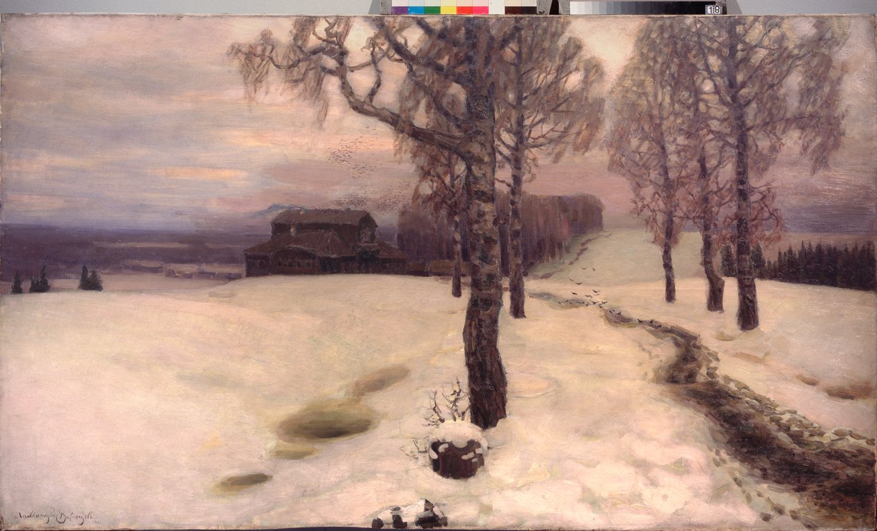 A tavasz lehelete – Appolinari Mihajlovics Vasnyecov (1856-1933) festménye, olaj, vászon alkotó: Apollinari Mikhailovich Vasnetsov