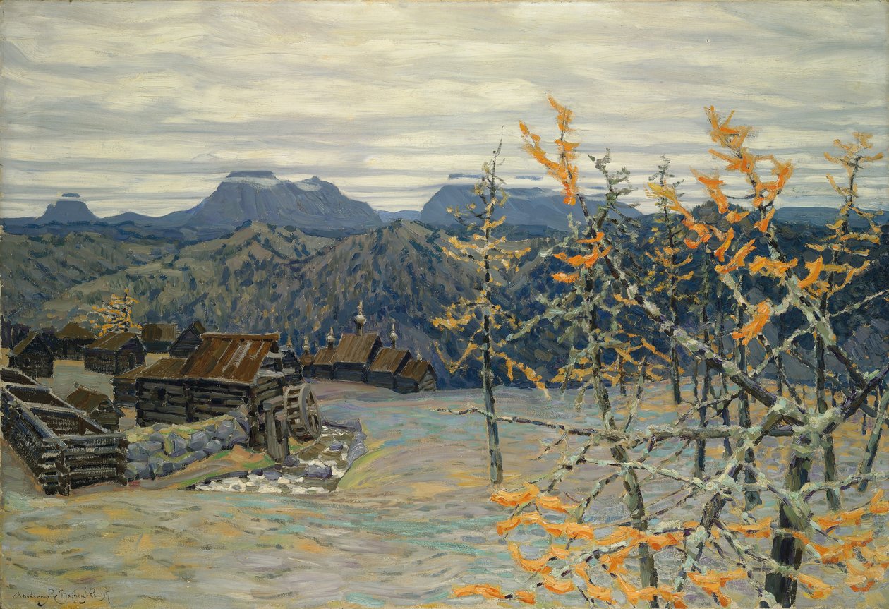 Falu az Urál-hegységben alkotó: Apollinari Mikhailovich Vasnetsov