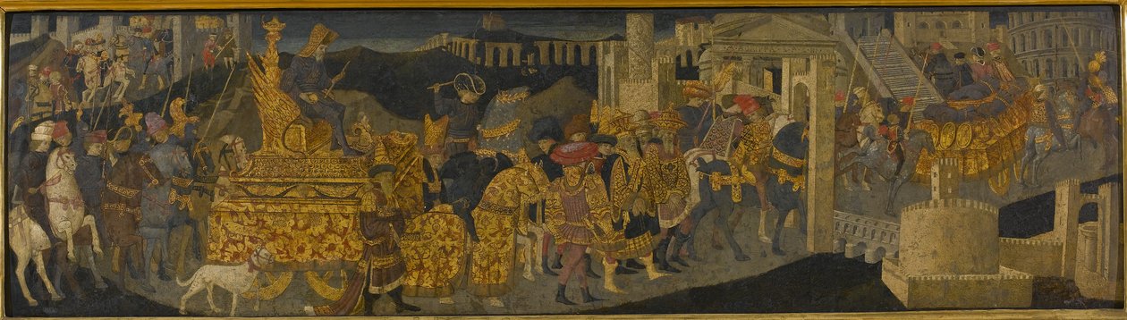 Scipio Africanus diadala (tempera arannyal és ezüsttel a panelen) alkotó: Apollonio (studio of) & Marco del Buono (1402 89)