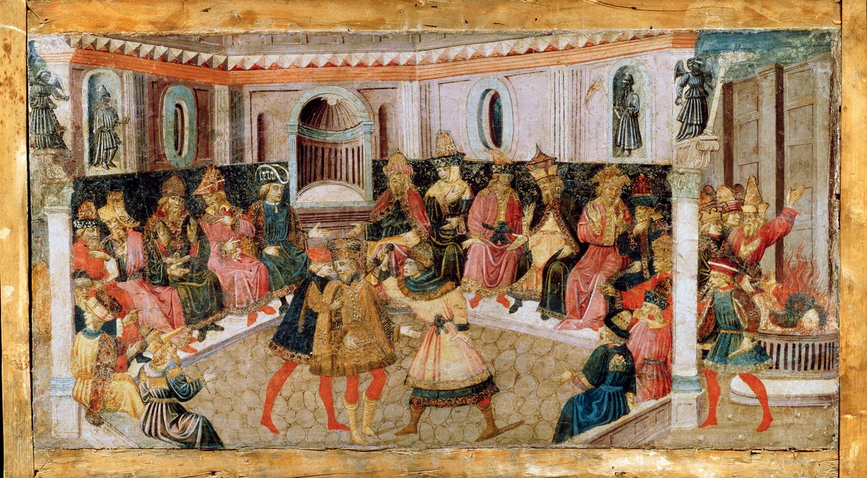 Julius Caesar meggyilkolása, 15. század. alkotó: Apollonio di Giovanni di Tommaso