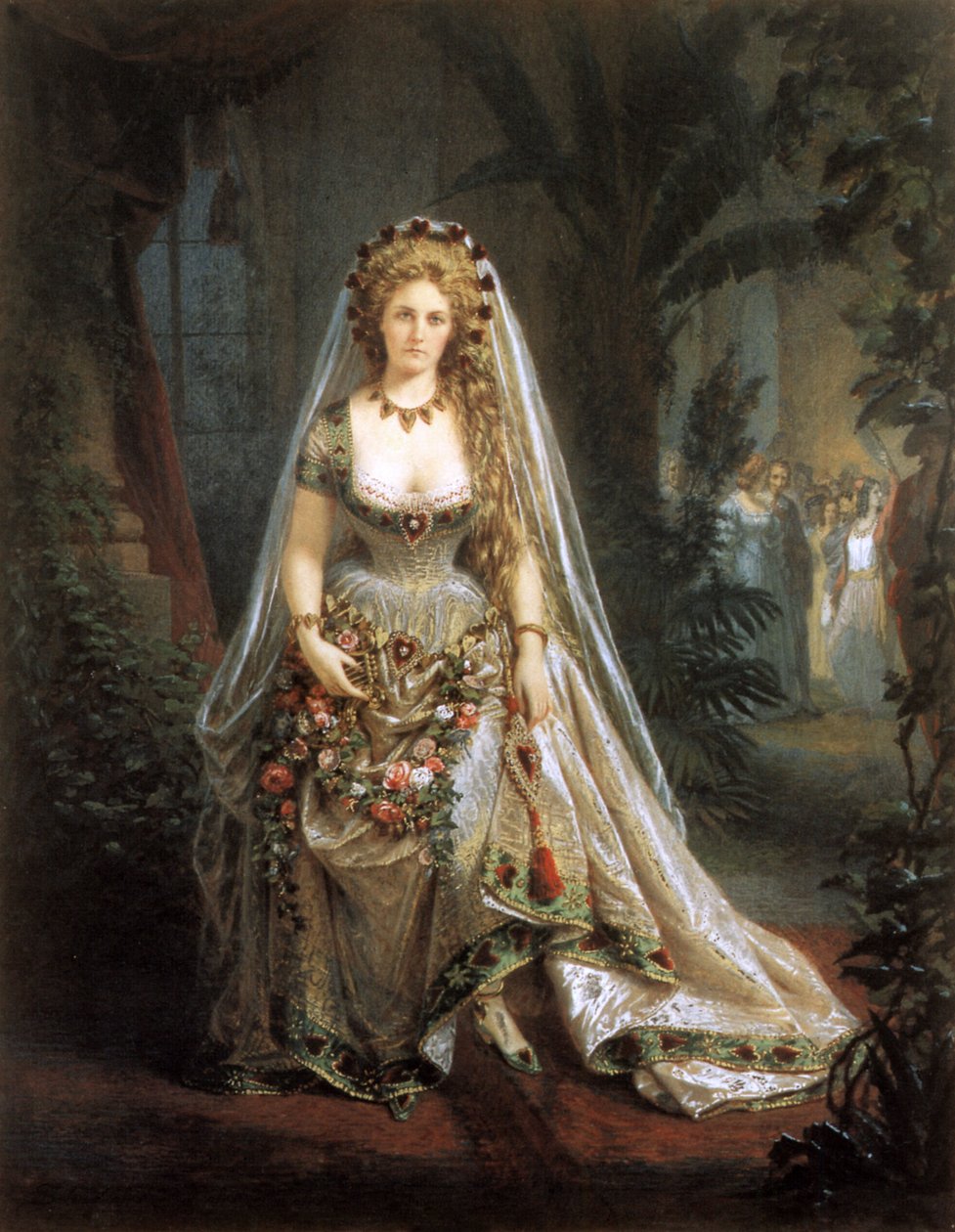 Castiglione grófnője, mint a szívek királynője, Pierre-Louis Pierson (1822-1913) fényképe nyomán 1861-63 (sós papírnyomat, gouache-val átfestve) alkotó: Aquilin Schad
