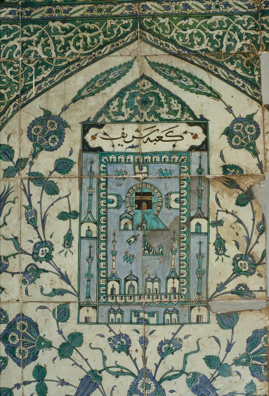 Csempe Mekka ábrázolásával, 16-17. század (kerámia) alkotó: Arabic School