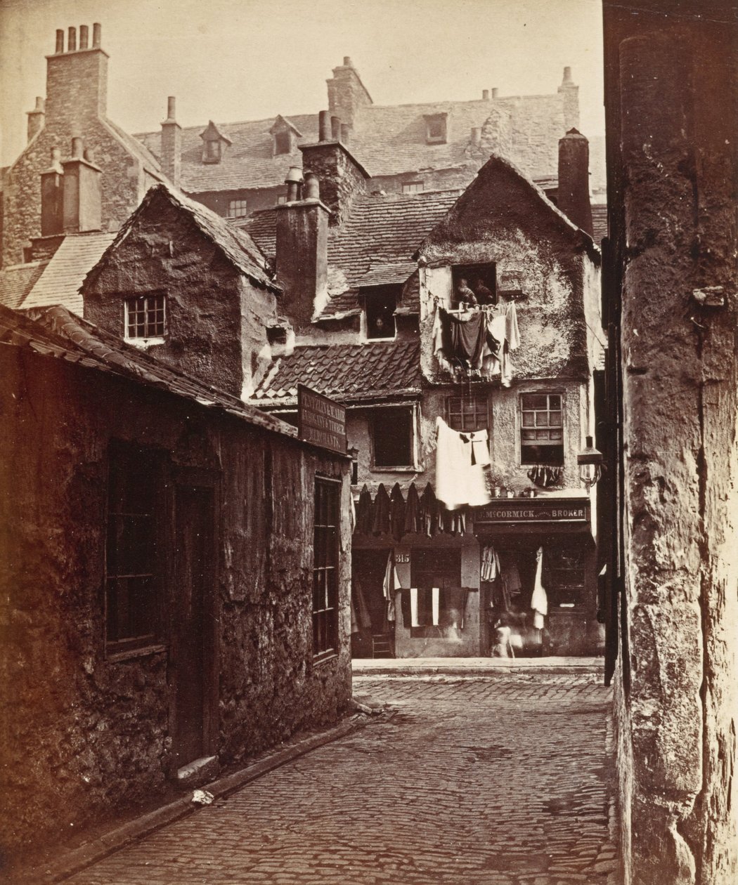 "Timber Fronted House, Cowgate", Edinburgh alkotó: Archibald Burns