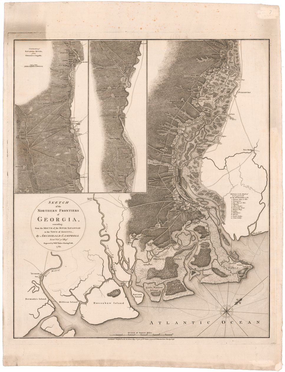 Georgia északi határainak térképe, Campbell alkotó: Archibald (after) Campbell