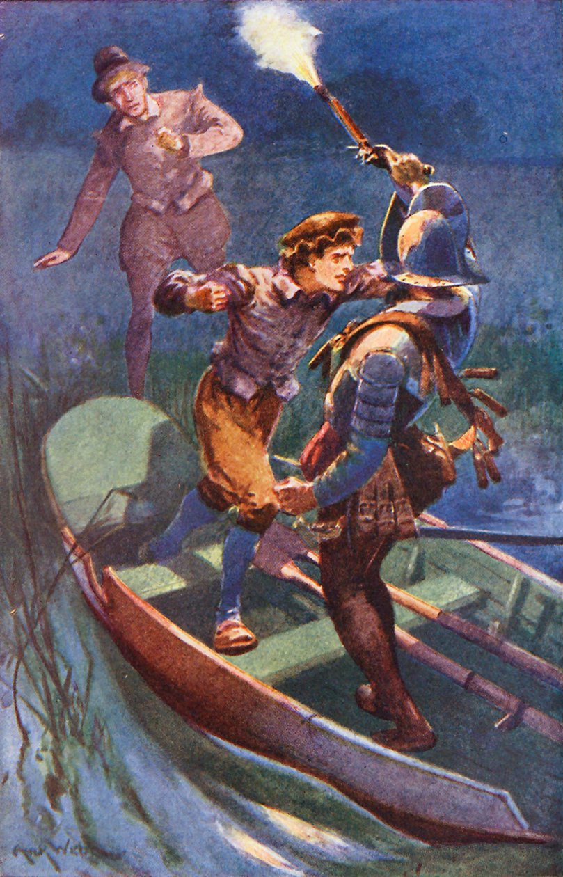 Verekedés egy spanyollal (színes litográfia) alkotó: Archibald Bertram (after) Webb