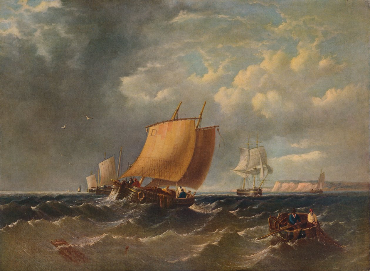 Egy horgászcipő Kent partjainál, 1854, 1938 alkotó: Archibald Webb