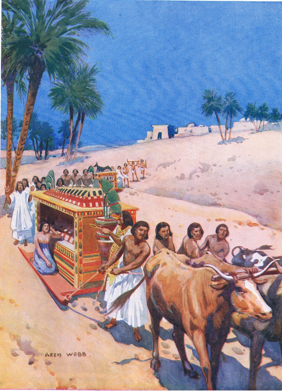 Temetési menet az ókori Egyiptomban, 1925 alkotó: Archibald Webb