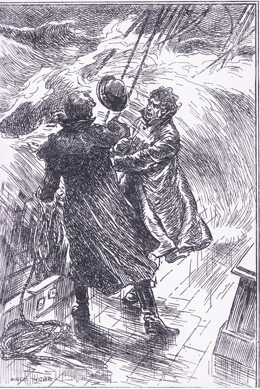 Késznek volt ideje két kézzel kapaszkodni, 1900-as évek alkotó: Archibald Webb