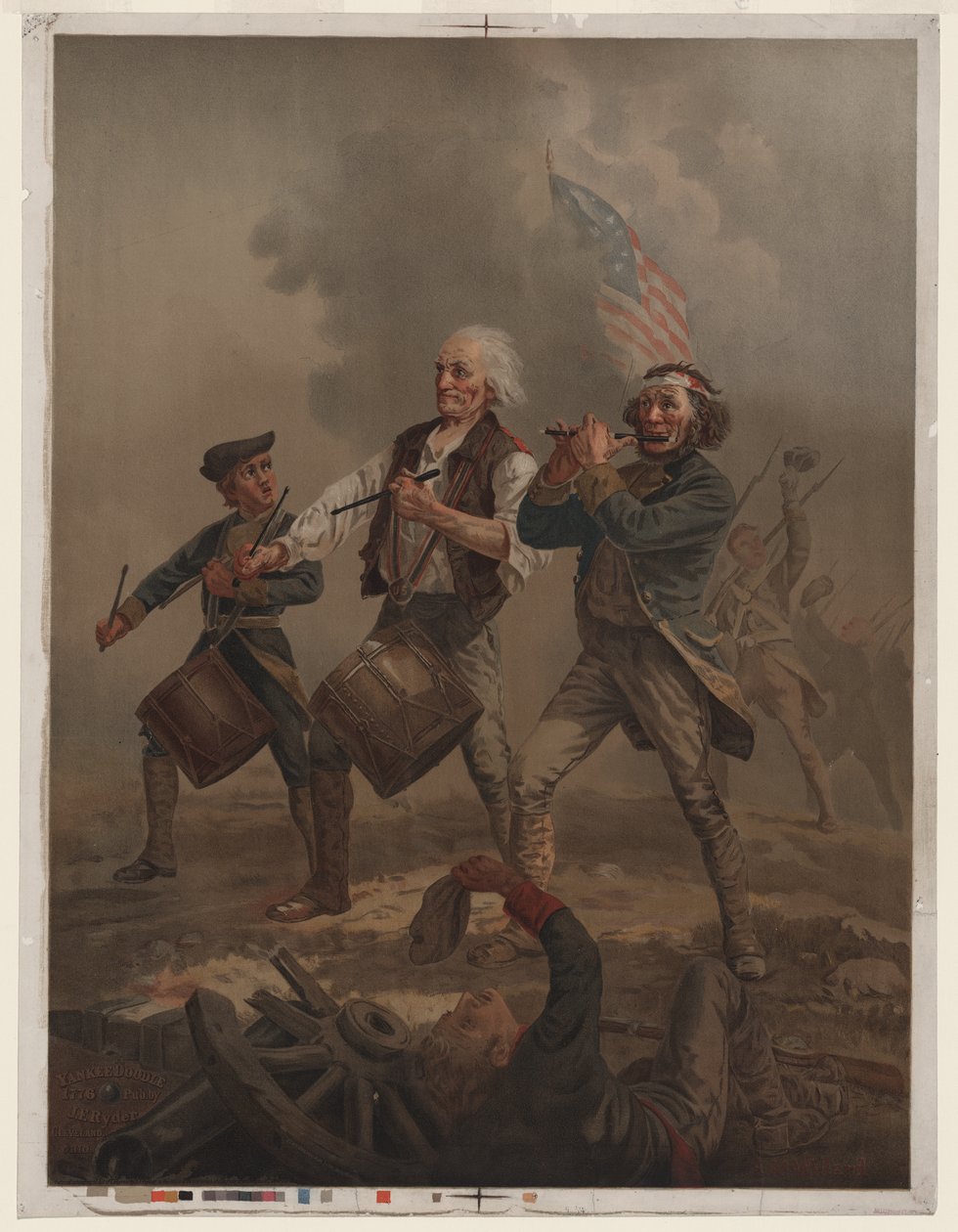 Yankee doodle 1776, 1876 körül (kromolitográfia) alkotó: Archibald Willard