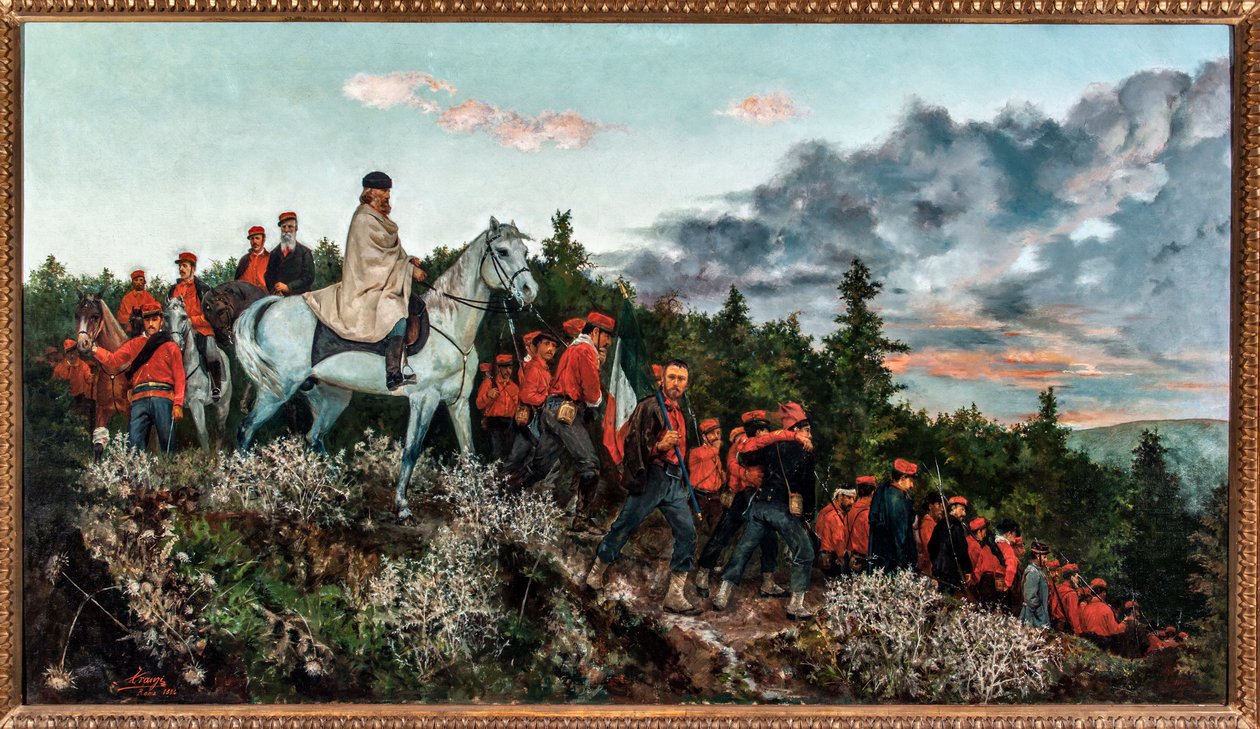 A mentanai csata 1867. november 3-án zajlott (olaj, vászon alkotó: Archimede Tranzi