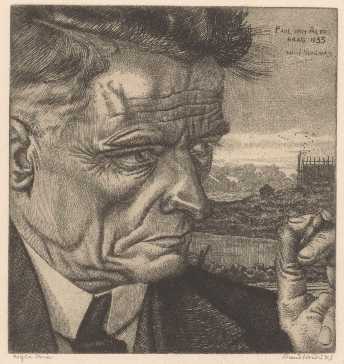 Paul van Alf portréja alkotó: Arend Hendriks (signed by artist)