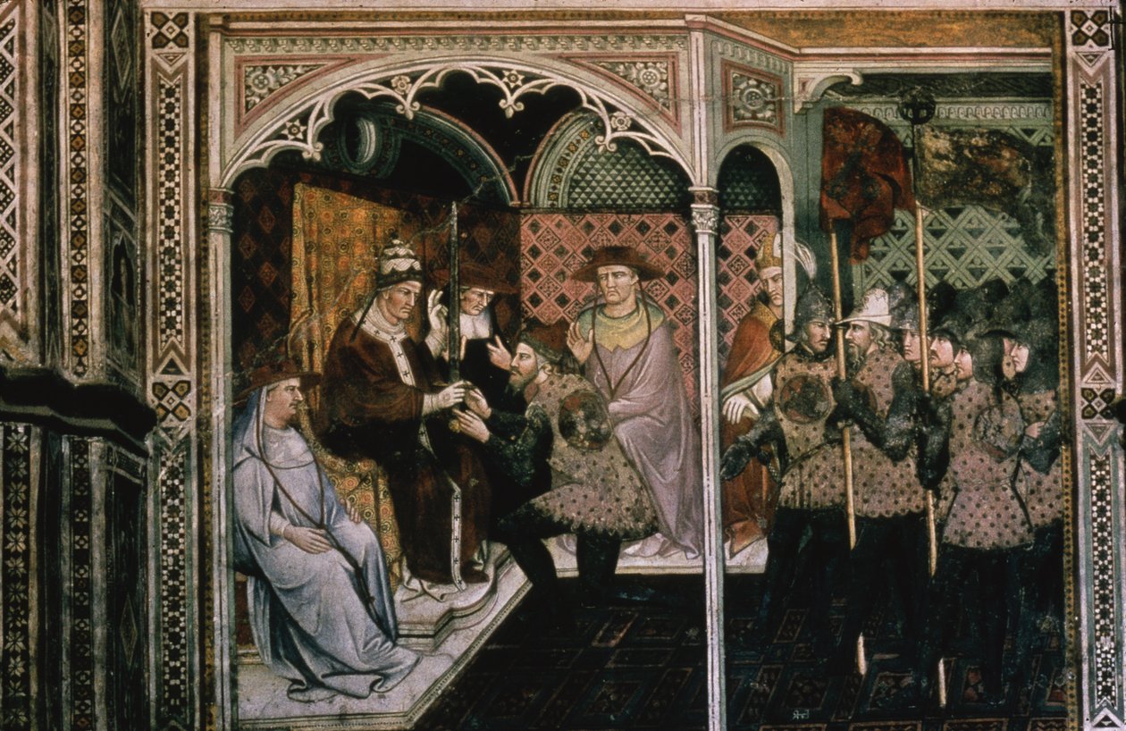 Pápa és császár, 1408-1410 körül alkotó: Aretino Luca Spinello or Spinelli