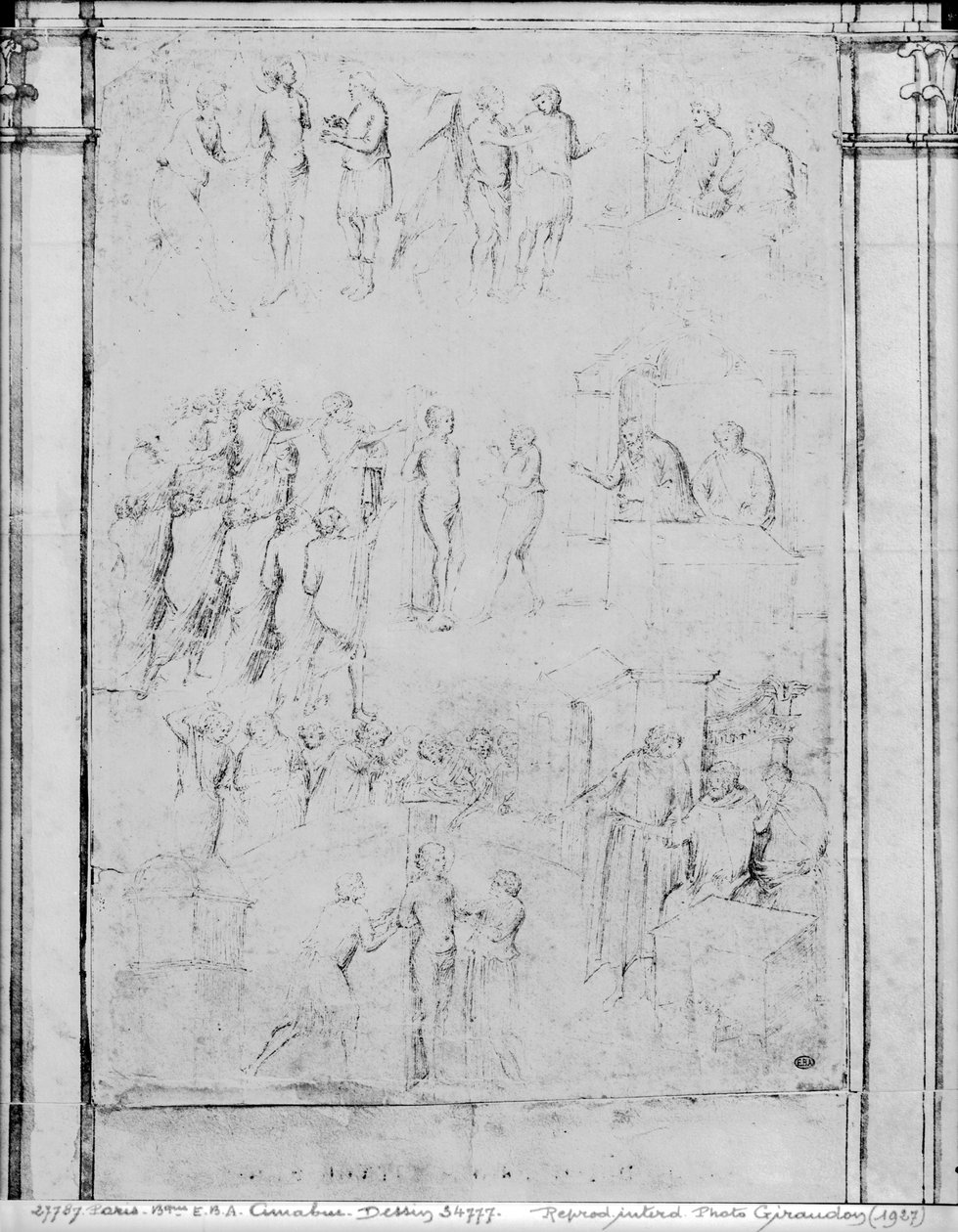 Jelenetek egy szent életéből, részlet (lásd még: 217743) (toll, tinta és barna mosás papíron) alkotó: Aretino Luca Spinello or Spinelli
