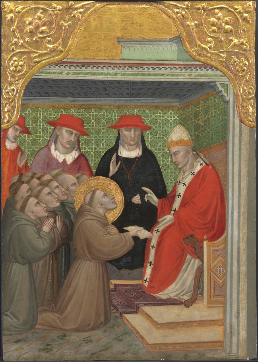 Szent Ferenc a pápa előtt alkotó: Aretino Luca Spinello or Spinelli