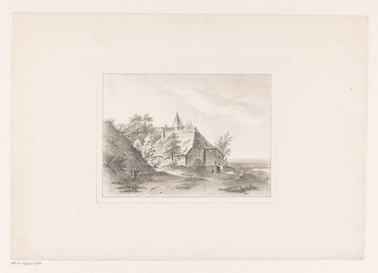 A falu szélén a mosodat fehérítő nő alkotó: Arie Ketting de Koningh (attributed to)