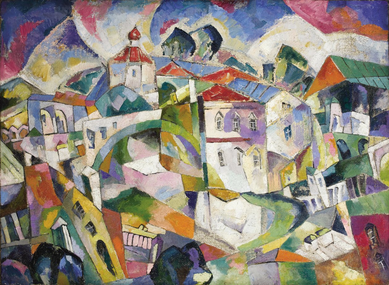 Kubista városkép, 1910-es évek alkotó: Aristarkh Vasilievic Lentulov