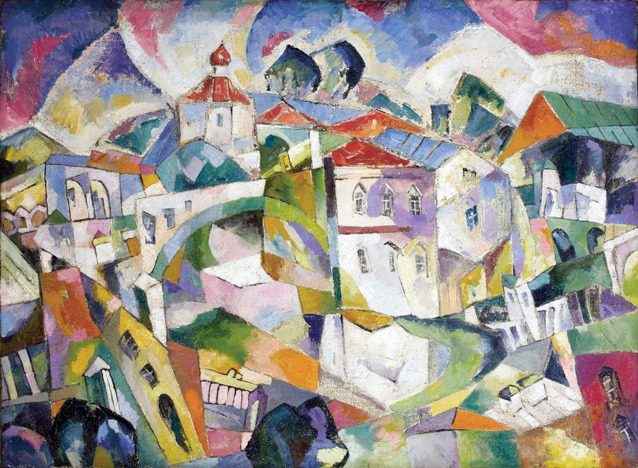 Kubista táj, 1910 körül (olaj, vászon) alkotó: Aristarkh Vasilievic Lentulov
