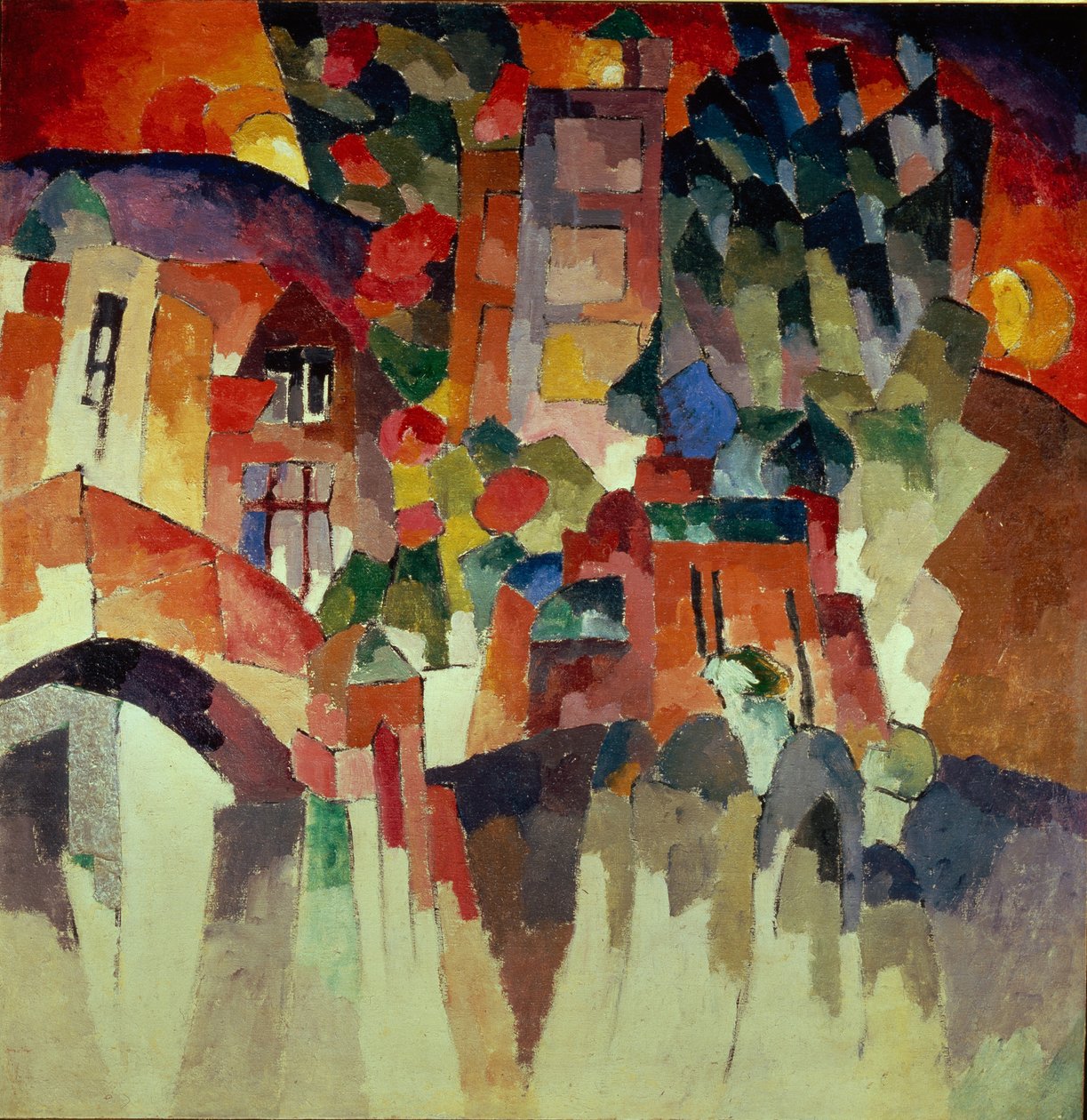 Kislovodszki tájkép kapukkal, 1913 alkotó: Aristarkh Vasilievic Lentulov