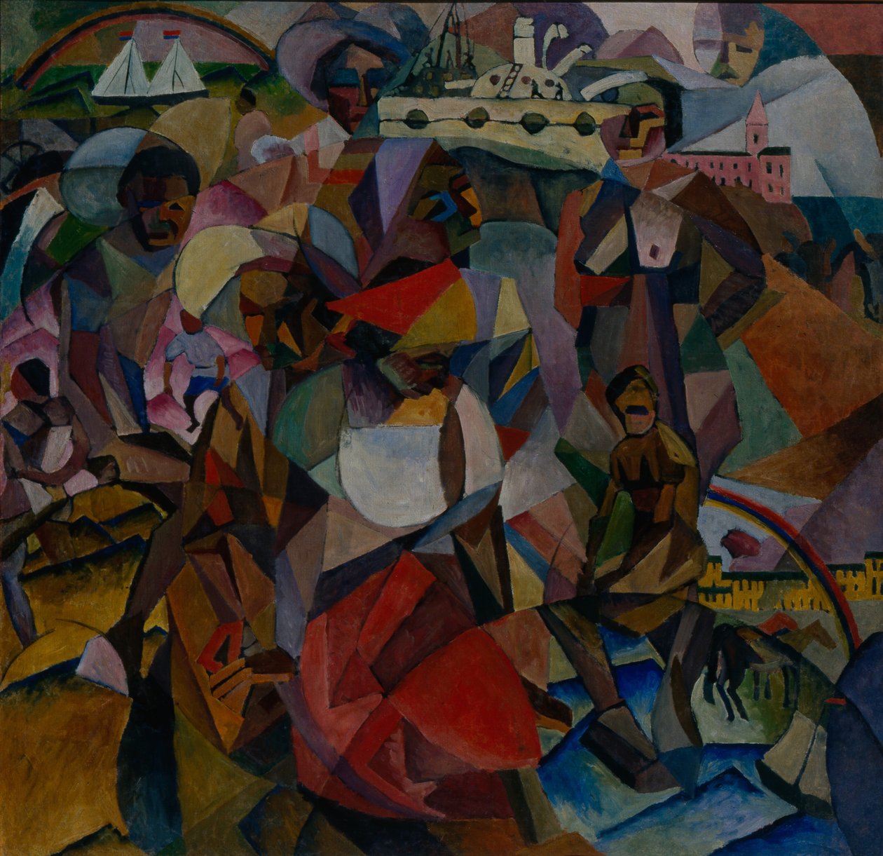 A szimbolikus hasonlóságok tanulmányozása Marianna Lentulova portréjában, 1912 alkotó: Aristarkh Vasilievic Lentulov