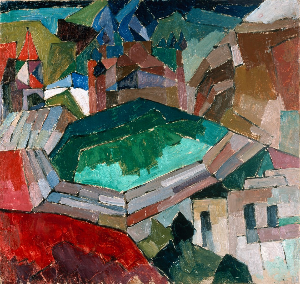 Város Dél-Oroszországban, 1914-1916 körül alkotó: Aristarkh Vasilievic Lentulov