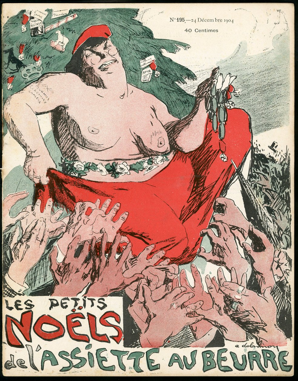 A „” L’Plate au beurre” borítója, 194. szám, Szatirikus színekben alkotó: Aristide Delannoy