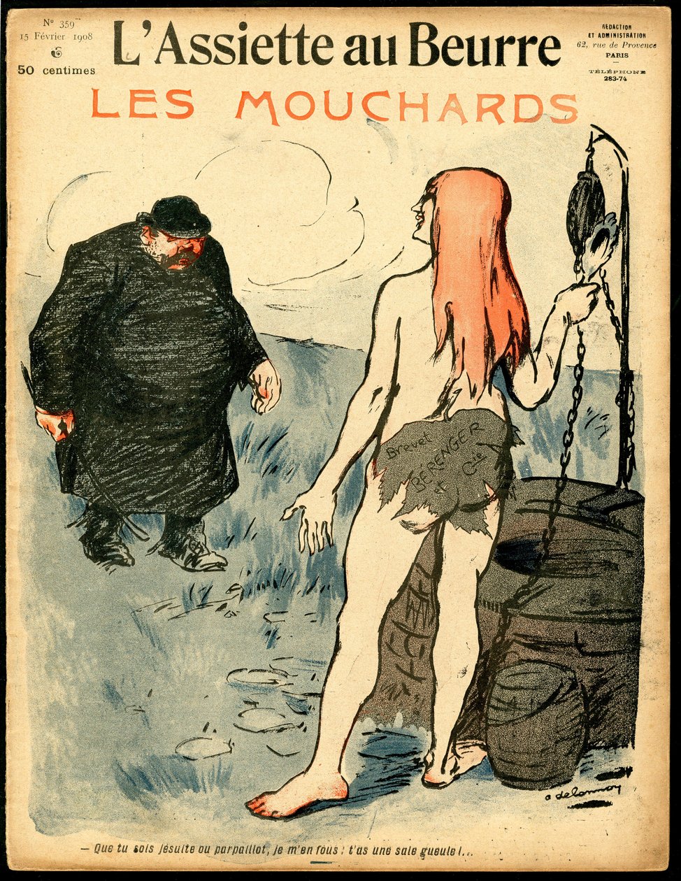 „” L’Plate au beurre” borítója, 359. szám, Szatirikus színekben alkotó: Aristide Delannoy