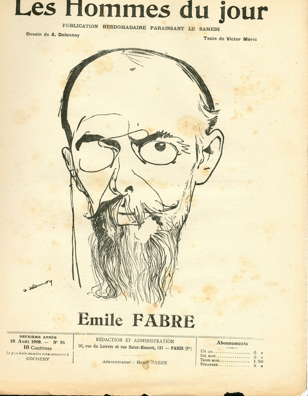 A „The Men of the Day” címlapja, Satiric, fekete-fehér alkotó: Aristide Delannoy
