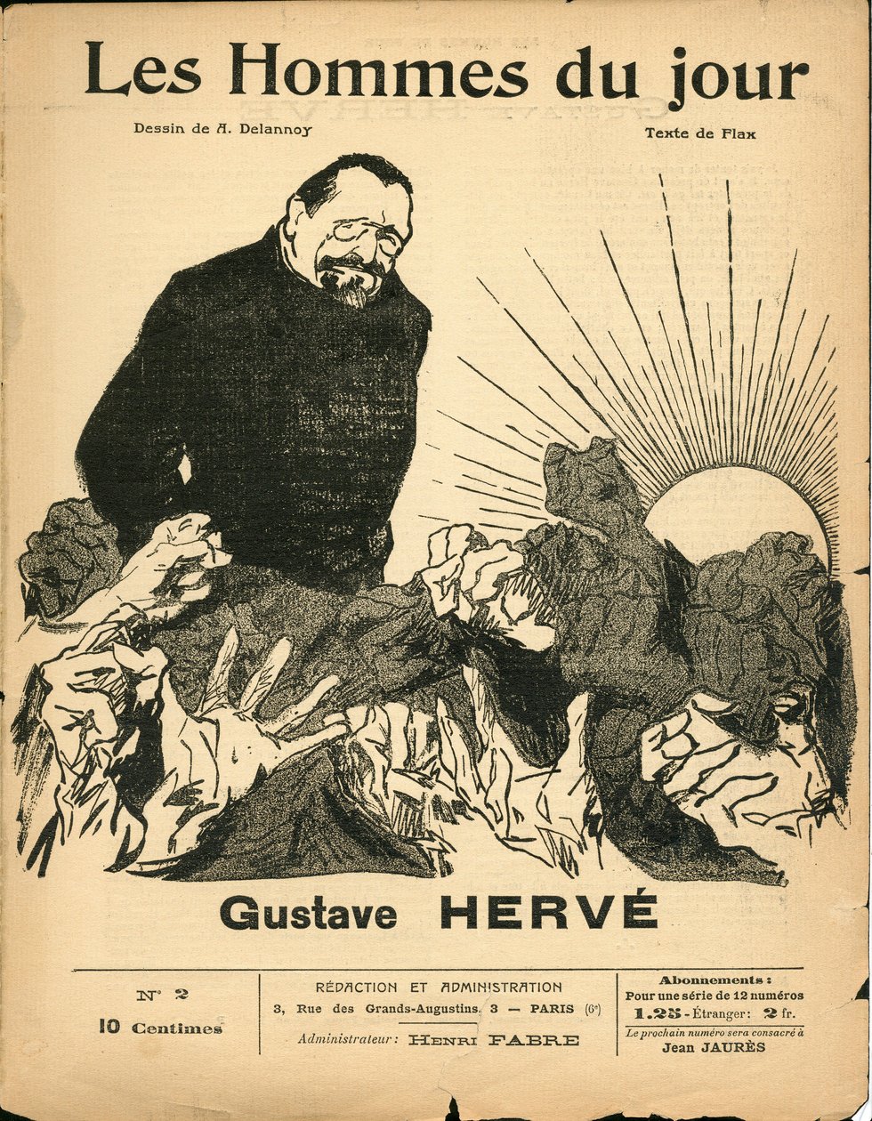 A „” The Men of the day” címlapja, 2. szám, Satiric, fekete-fehér alkotó: Aristide Delannoy