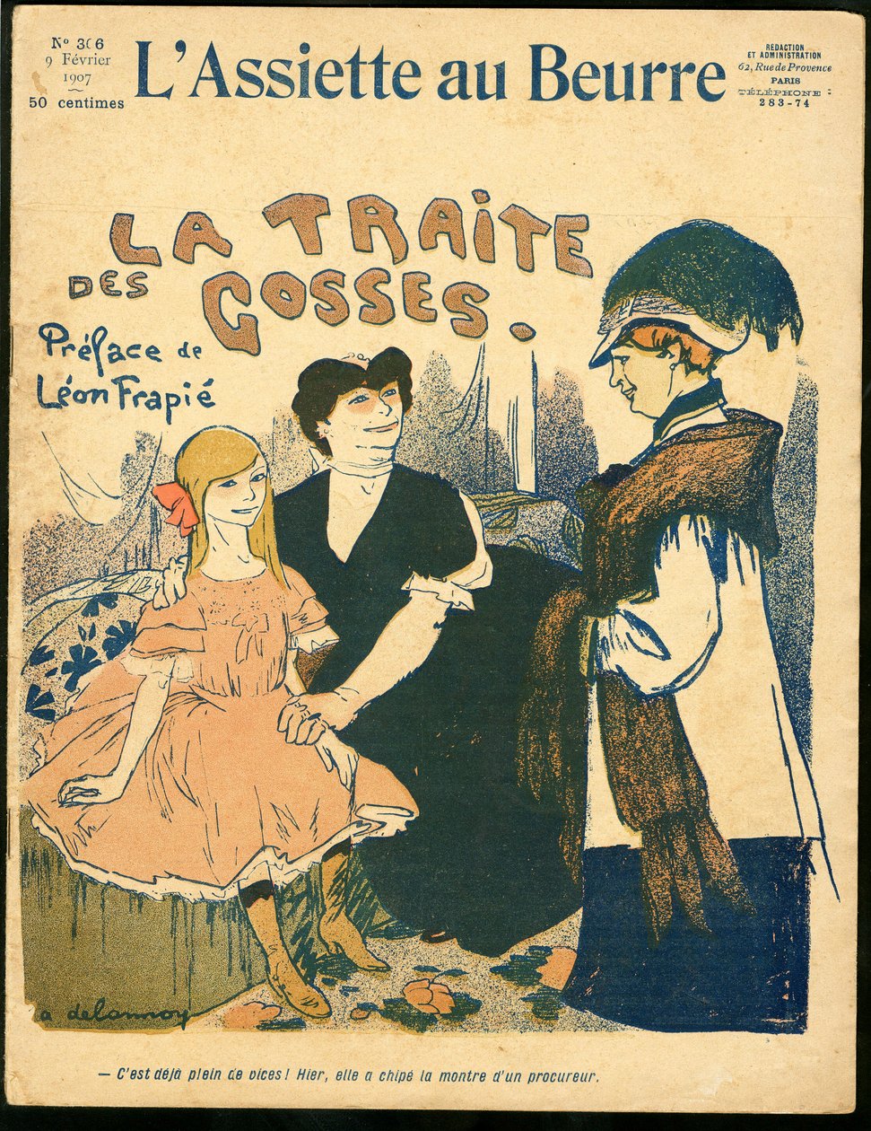 A „” The Butter Plate” borítója, 306. szám, Satirique en Colors alkotó: Aristide Delannoy