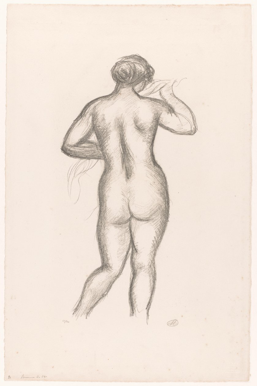 Női akt hátulról nézve Femme nue de dos (eredeti cím) alkotó: Aristide Maillol (signed by artist)