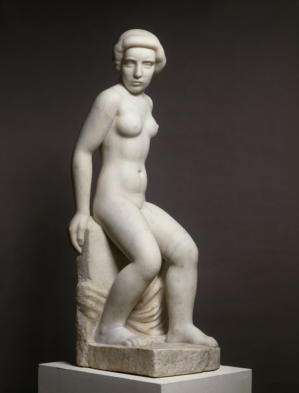 Naked Girl and Drape; Meztelen lány drapériával alkotó: Aristide Maillol